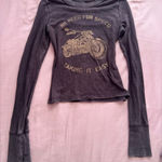 Aerie  Charcoal Long Sleeve Motorcycle Tee Photo 0