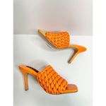 AQUA Woven Sandals Size 8 Orange High Heel Open Square Toe NEW Photo 6