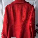 Talbots  Red Wool Pea Coat Size 12 p  Gold Buttons Double Breasted Vintage Jacket Photo 5