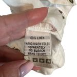 Mishca White Floral Long Sleeve Linen Opened Front Tie Knot Blouse Women Size L Photo 7