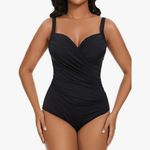 Aqua Regina. Plus Size Swimsuit for Women One Piece Bathing Suit Ruched Tummy Control Adjustable Swimwear Photo 0