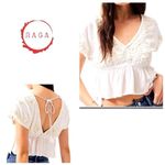 Anthropologie New.  RAGA Sorrento Peplum Crop Top in White Photo 11