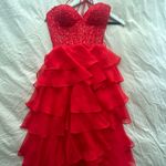 Sherri Hill  Prom Dress Red Strapless Photo 0