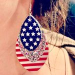 American Flag Star Spangled Statement Earrings Photo 1