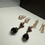 Dangle Drop Pierced Earrings Lot Of 3 Rhinestone Mix Some Bead Photo 12