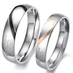 2pcs Heart Promise Wedding Couple Rings Photo 0