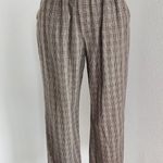 Cabin creek Vintage Plaid Tan Red High Rise Trousers Straight Leg Stretchy Pants Photo 0