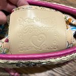 Brighton Straw & Pink Leather Vintage Purse adjustable strap crossbody B31 Photo 9