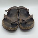Birkenstock Dark Chocolate Brown Mayari Strappy Leather Cork Sandals Women 38.5 Photo 1