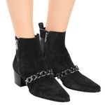 Balmain Women’s Ella 50 black chain ankle boots size 37 Black Suede Photo 0