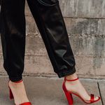Lulus Red Satin Heels Photo 0