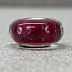 Unique Chamelia Stamped 925 Sterling Silver Purple Murano Glass Bead Charm Photo 1