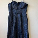 Vtg Dress HOCO Vampy Whimsigoth Evening Dark Romantic Addams Wednesday Grunge M Blue Size 6 Photo 0