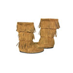 Minnetonka  Brown Suede Fringe Moccasin Boots Size 5.5 Photo 2