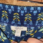 Style & Co Navy Blue Floral Wide Leg Cropped Pants Women's Size Small Photo 4