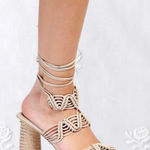 Paloma Barcelo Lace Up Platform Designer Maigo Espadrille Sandal Sand Tan US 8.5 Photo 1