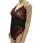 Private Luxuries Black Red Floral Lace Lingerie Adjustable Straps Womens 2X XXL Photo 4