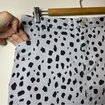 ATM NEW Leopard Animal Print Distressed Hem Mini Skirt Pale Silver Gray Sz 8 Black Photo 4