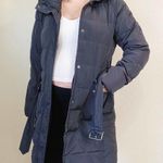 Ralph Lauren Lauren  Slate Gray Belted Puffer Midi Winter Coat Jacket Photo 0