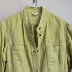 J.Jill  Linen Blend‎ Jacket Snap Front Lightweight Chartreuse Green Size M Photo 1