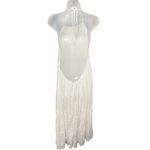 Lulus  Dress Womens XL White Gold Maxi Halter Tiered White Party Garden Wedding Photo 2