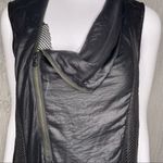 Diesel  black mesh tank top shirt Size x small zipper front detail cowl neck Photo 6
