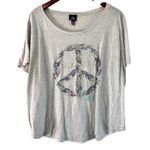Rock & Roll Hall of Fame Graphic Tee Music Lives Peace Sign XXL Gray Photo 1