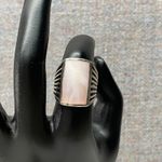 Bold Sterling Silver Statement Piece Ring Rectangular Mother of Pearl Inlay Sz 7 Photo 1