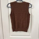 Brandy Melville  Brown V-Neck Cable Knit Sweater Photo 1