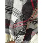 Rails  Hunter Black White Cherry Flannel Like Plaid Button Down Open Pocket Shirt Photo 3