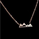 Boutique NEW Rose Gold Plated Snowy Mountain‎ Bar Pendant Necklace, 16-18” Photo 5