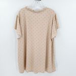 Adrianna Papell  Pink Printed Ruffle Tie Split Neck Flutter Sleeve Career Top 3X Photo 1