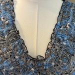 Coldwater Creek Top Shirt Blouse SZ 1X (18) Blue Black Paisley Sheer w/ Lining Photo 2