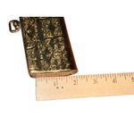 Vintage Gold Tone Floral Etched Metal Vanity Trinket Case Lined Formal Dinner Photo 4