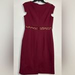 Antonio Melani Maroon Sheath Midi Dress Cap Sleeve Photo 2