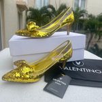 Valentino Garavani Runway Sequin Dollybow Pump, Gold, EUR 37 US 7 Brand New Photo 1