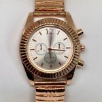 Women rose gold tone watch 32mm quartz analog stretch band size 7” running Photo 0
