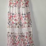 Temptation Positano Lace Pattern Maxi Dress Small Strapless White Eyelet‎ Floral Photo 0
