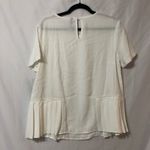 Massini  Cream Boxy Fit Peplum Short Sleeve Top M Photo 5