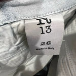 R13  Moto‎ Jean in Vintage White Coated Denim size 26 Photo 8
