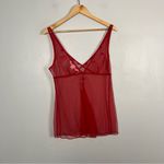 Victoria's Secret Vintage 2000s y2k red Victoria’s Secret mesh babydoll rosette top size medium Photo 5