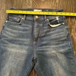 Loft THE KICK CROP Women's Size 27 Blue Distressed Cropped Flare Jeans Zip Fly Photo 4