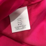 J.Crew  100% Silk Ruffle Neck Sleeveless Top Slit V Neck Hot Pink Size 12 Tall Photo 4