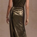 Mac Duggal  26537 Womens Draped One Shoulder Grecian Metallic Gown Dress Photo 0