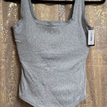 GapBody Heather Gray Cotton Ribbed Thong Bodysuit Large NWT Photo 0