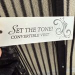 Black Office Sheer Vest Long Drape Layering Piece OS Boho Statement Lightweight Size XL Photo 3