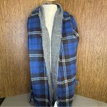 CHAPS Oversized Reversible Plaid & Houndstooth Fringe Scarf Winter Wrap 25x72 Photo 1