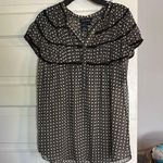 Max edition Black and White Flutter Sleeve Ruffled Blouse Photo 0