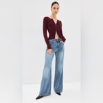 Good American Virgo Rib Zip Front Sweater In OXBlood Photo 8