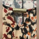 Notations Long Sleeve Abstract Cream Red Orange Scoop Neck Tunic Size Medium Photo 3